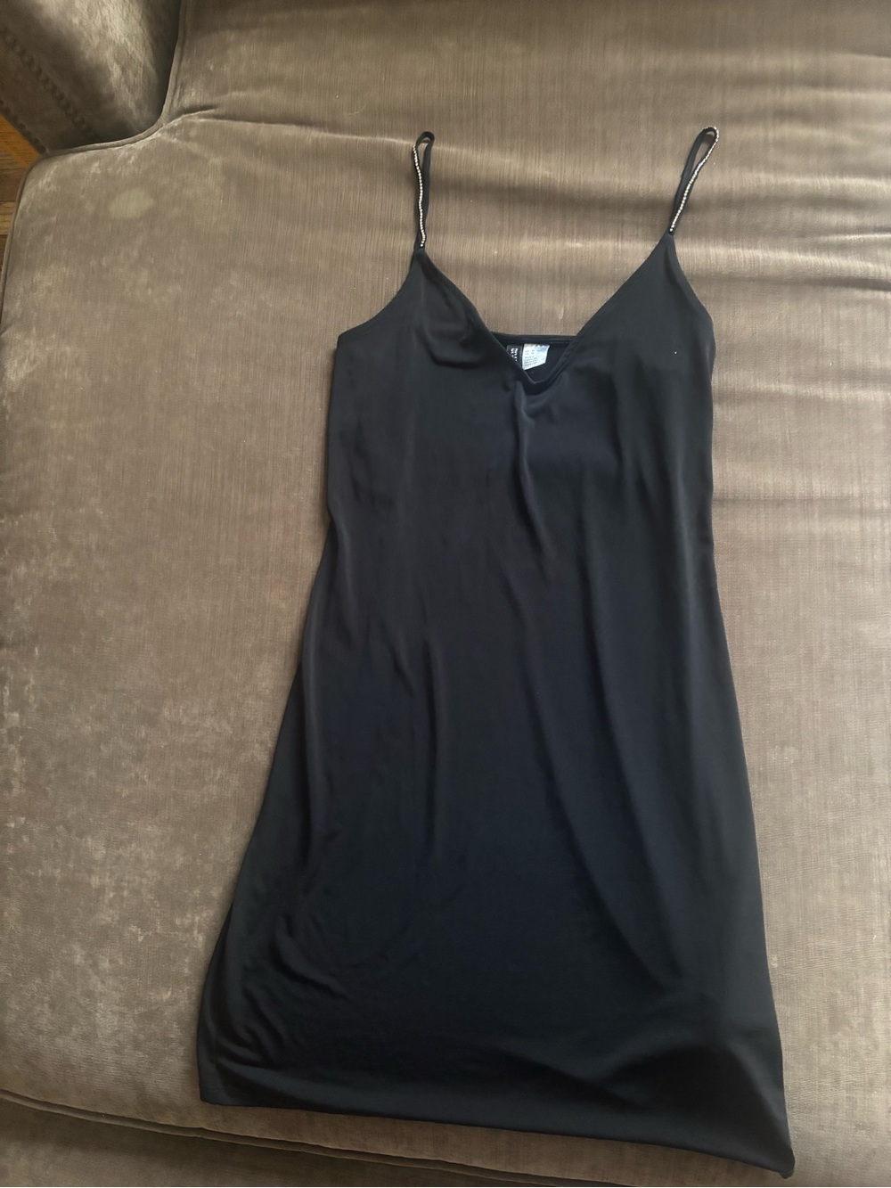 Black Slip Slipdress with Thin Straps
